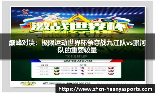 巅峰对决:极限运动世界杯争夺战九江队vs漯河队的重要较量